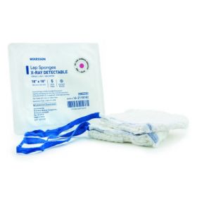 Surgical Laparotomy Sponge McKesson X-Ray Detectable Cotton 18 X 18 Inch 5 Count Hard Pack Sterile