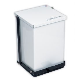 Trash Can Detecto 48 Quart Square White Baked Epoxy Steel Step On