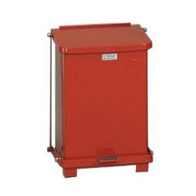 Medical Waste Receptacle Rubbermaid Commercial Defenders 7 gal. Square Red Steel Step On