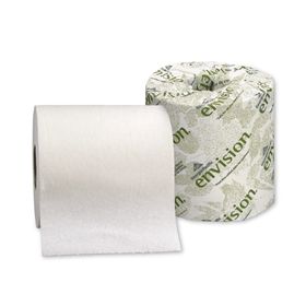 Toilet Tissue envision White 1-Ply Standard Size Cored Roll 1210 Sheets 4 X 4-1/20 Inch