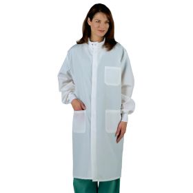 Fluid-Resistant Unisex Barrier Lab Coat, White, Size 6XL
