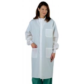 Fluid-Resistant Unisex Barrier Lab Coat, White, Size 8XL
