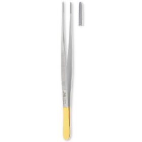 Dressing Forceps Potts-Smith 9-3/4 Inch Length Stainless Steel / Tungsten Carbide Straight Cross Serrated