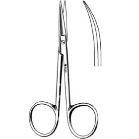 Dissecting Scissors Sklar Sealy 4-1/4 Inch Length OR Grade Stainless Steel NonSterile Finger Ring Handle Curved Blunt Tip / Blunt Tip