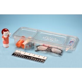 Patient Belongings Container Health Care Logistics 3 X 5-1/4 X 12-1/4 Inch Plastic Hinged Lid Clear