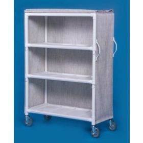 Linen Cart 5 Inch Heavy Duty Casters, Two Locking 55 lbs. Weight Capacity 3 Removable Shelves With 16 Inch Spacing 46 X 20 Inch 671250