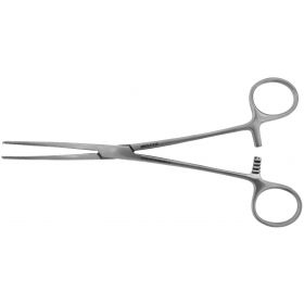 Hemostatic Forceps BR Surgical Rochester-Pean 8 Inch Length Surgical Grade Stainless Steel NonSterile Ratchet Lock Finger Ring Handle Straight Serrated Tips