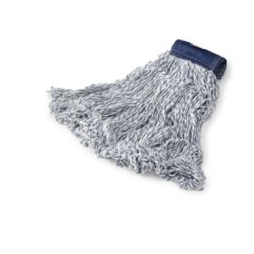 Wet String Finish Mop Head Super Stitch Looped-end Medium Blue / White Cotton / Synthetic Fiber Reusable