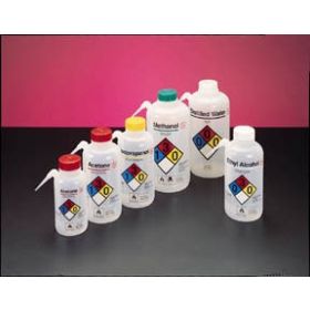 Wash Bottle Nalgene Unitary White Translucent Sodium Hypochloride Polypropylene HighDensity Polyethylene Closure Vented RightToKnow Leak Proof
