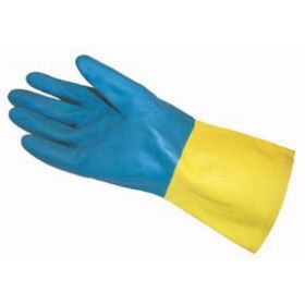 Utility Glove Fisherbrand Large Flock Lined Blue / Yellow 12 Inch Straight Cuff NonSterile