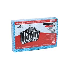 Foodservice Towel Brawny Dine-A-Wipe Medium Duty Blue / White NonSterile Carded Rayon 14 X 21 Inch Disposable