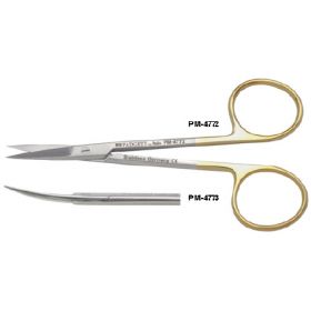 Iris Scissors Padgett Hood 4-1/2 Inch Length Surgical Grade Stainless Steel / Tungsten Carbide NonSterile Finger Ring Handle Straight Blade Sharp Tip / Sharp Tip