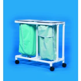 Double Hamper with Bags Select 4 Casters 39 gal.