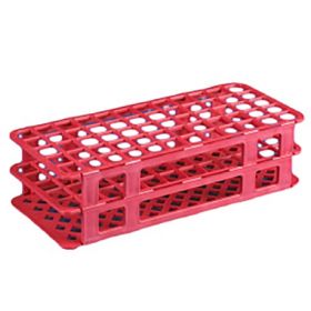 Stacking Test Tube Rack Globe Scientific 456500 Series 60 Place 15 to 17 mm Tube Size Red 2-4/5 X 4-1/8 X 9-3/5 Inch