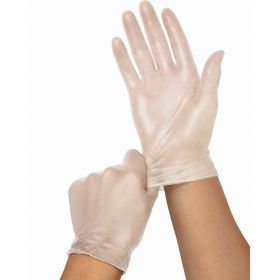 For California Only, Powder-Free Clear Vinyl Exam Gloves, Size L