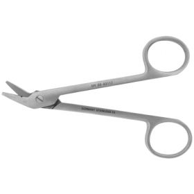 Wire Cutting Scissors 4-3/4 Inch Length Finger Ring Handle Angled Blunt Tip / Blunt Tip