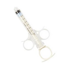 Angiographic High-Pressure Control Syringe with Thumb-Ring Plunger and Finger Ring, Fixed Male Luer Lock, 8 mL