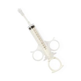 Angiographic High-Pressure Control Syringe with Thumb-Ring Plunger and Finger Ring, Fixed Male Luer Lock, 2" Extension, 0.5 mL Reservoir, 10 mL