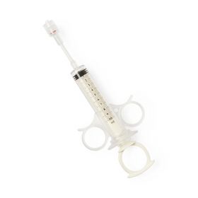 Angiographic High-Pressure Control Syringe with Thumb-Ring Plunger and Finger Ring, Rotating Male Adapter, 2" Extension, 0.5 mL Reservoir, 10 mL