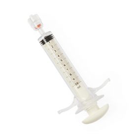 Angiographic High-Pressure Control Syringe with Palm-Pad Plunger and Finger Grip, Rotating Male Adapter, 0.5 mL Reservoir, 10 mL ,70095107