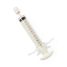 High-Pressure Control Syringe with Palm Pad Plunger and Finger Grip, 0.5 mL Reservoir, Rotating Male Adapter Fitting, 12 mL