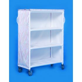 Linen Cart 5 Inch Heavy Duty Casters, Two Locking 55 lbs. Weight Capacity 3 Removable Shelves With 16 Inch Spacing 46 X 20 Inch 703588