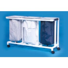 Triple Hamper with Bags Select 4 Casters 39 gal.