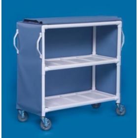 Linen Cart 5 Inch Heavy Duty Casters, Two Locking 41 lbs. Weight Capacity 2 Removable Shelves With 16 Inch Spacing 46 X 20 Inch 704135