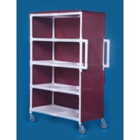 Linen Cart 5 Inch Heavy Duty Casters, Two Locking 97 lbs. Weight Capacity 4 Removable Shelves With 15 Inch Spacing 50 X 24 Inch