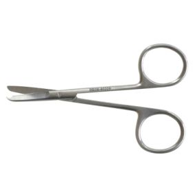 Stitch Scissors BR Surgical Spencer 4-1/4 Inch Length Surgical Grade Stainless Steel NonSterile Finger Ring Handle Straight Blunt Tip / Blunt Tip