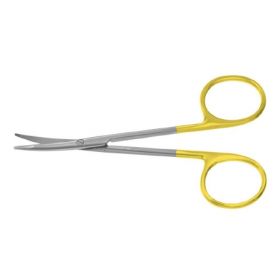 Blepharoplasty Scissors Padgett 4-1/2 Inch Length Surgical Grade Stainless Steel / Tungsten Carbide NonSterile Finger Ring Handle Curved Blade Blunt Tip / Blunt Tip