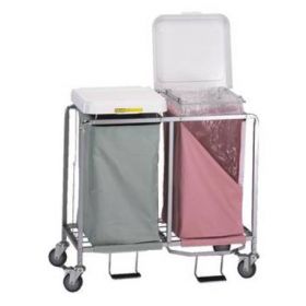 Double Hamper with Bags 4 Casters 30 to 35 gal.