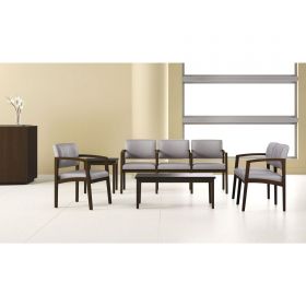 Lenox Wood Reception Furniture - Coffee Table - Black Top