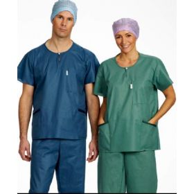 Scrub Shirt Barrier 3X-Large Green 3 Pockets Short Sleeves Unisex