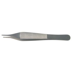 Dressing Forceps BR Surgical Hudson-Ewald 4-3/4 Inch Length Surgical Grade Stainless Steel NonSterile NonLocking Thumb Handle Straight Serrated Tips