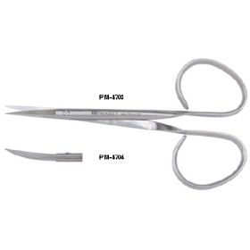 Iris Scissors Padgett 4 Inch Length Surgical Grade Stainless Steel NonSterile Ribbon Style Finger Ring Handle Straight Blade Sharp Tip / Sharp Tip