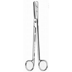 Uterine Scissors HerMann Sims 8 Inch Length Surgical Grade Stainless Steel NonSterile Finger Ring Handle Straight Blunt Tip / Blunt Tip