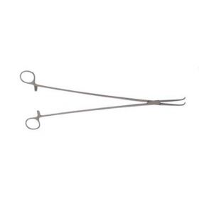 Thoracic Forceps V. Mueller Gemini-Mixter 11 Inch Length Surgical Grade Stainless Steel NonSterile Ratchet Lock Finger Ring Handle Angled 90 Delicate, Serrated Jaws