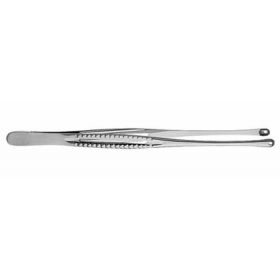 Tissue Forceps V. Mueller Mayo-Russian 9 Inch Length Surgical Grade Stainless Steel NonSterile NonLocking Fenestrated Thumb Handle Round Fenestrated Jaws with Rugged NonPerforating Teeth