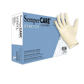 Gloves Exam Sempercare Powder-Free Vinyl Large Cream 100/Bx, 10 BX/CA, 7453067BX