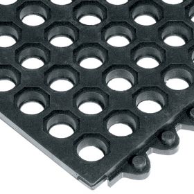 Anti-Fatigue Floor Mat 24/Seven 3 X 3 Foot Black Grease Resistant Rubber
