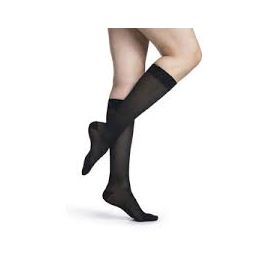 SIGVARIS 752C Womens Midsheer Calf High Socks-Small Long-Dark Navy