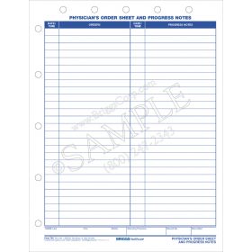 Physicians Order Sheet and Progress Notes Form