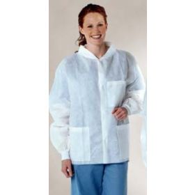 Lab Coat ValueCare White Small Knee Length Disposable
