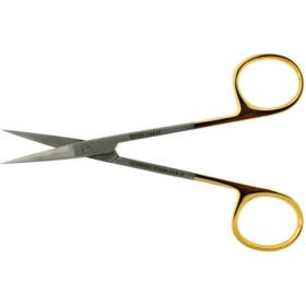 Iris Scissors BR Surgical 4-1/2 Inch Length Surgical Grade Stainless Steel / Tungsten Carbide NonSterile Finger Ring Handle Straight Sharp Tip / Sharp Tip