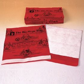 Biohazard Waste Bag Bio-Wipe Red 11.5 X 12 Inch