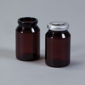 Amber Plastic Vials, 30mL 