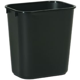 Trash Can Deskside 13-5/8 Quart Rectangular Black LLDPE Open Top
