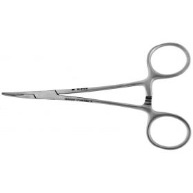 Hemostatic Forceps BR Surgical Providence Hospital 5-1/2 Inch Length Surgical Grade Stainless Steel NonSterile Ratchet Lock Finger Ring Handle Curved