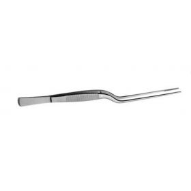 Dressing Forceps V. Mueller Cushing 7-5/8 Inch Serrated, Square Dissecting Tip, Bayonet Shape